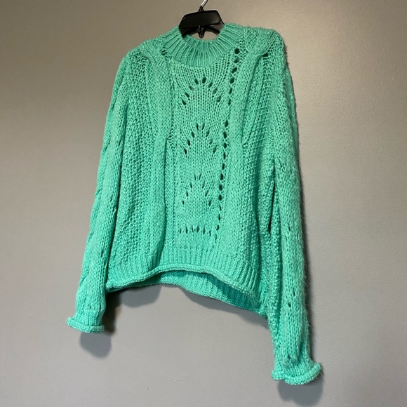 Topshop Turquoise Knitted Lofty Jumper - Picture 4 of 6
